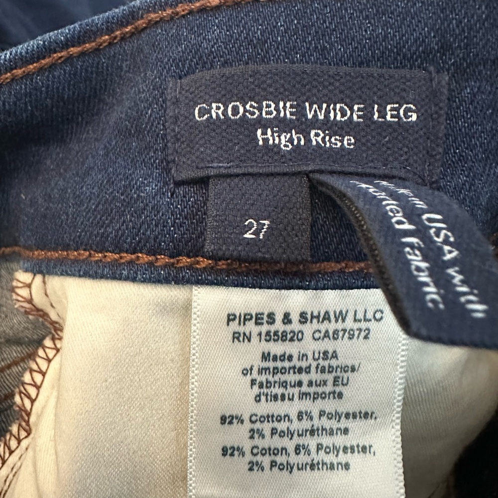 Veronica Beard Crosbie Denim Wide-Leg Jeans Indigo Rinse Size 27 like new - Picture 11 of 13